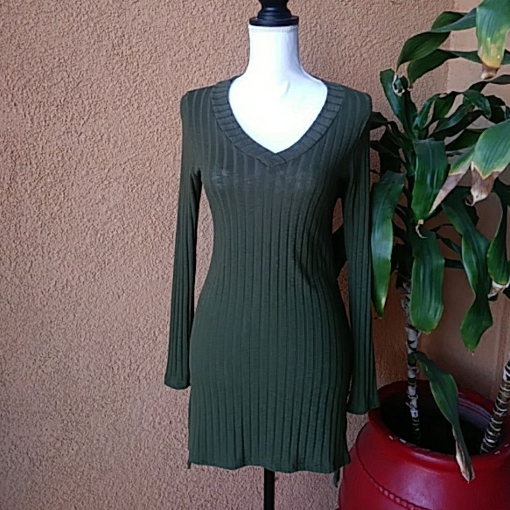 Anthropologie Deletta Ribbed Tunic Top